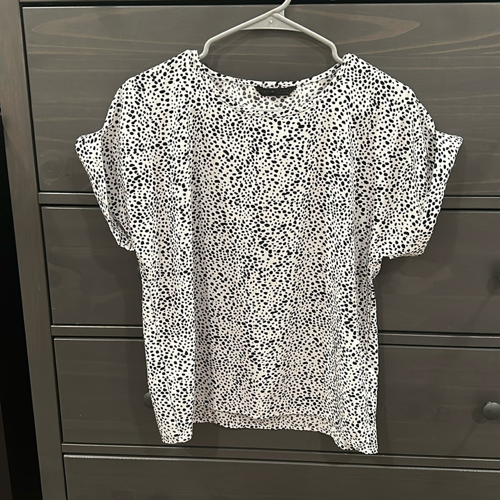 White and black blouse